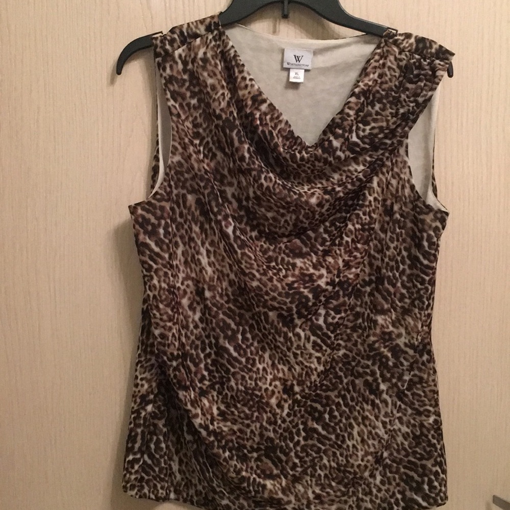 Worthington Animal Print Top Size XL